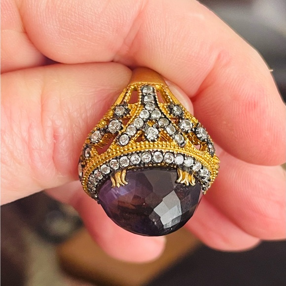 ⚜️Simulated Amethyst & CZ Turkish Handmade Ring Sz 7
STUNNING! - Picture 3 of 10